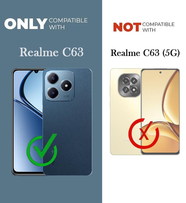 Image of Jkobi Back Cover Case for Realme C63 (Textured Grip Design | Camera Protection | Slim and Light Weight | Soft Touch and Feel | Black)