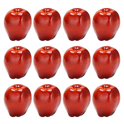 Jkjhbhged 12 Pcs Fake Fruit Apples Artificial Apples Lifelike Simulation Red Apples Home House Decor for Still Life Kitchen Decor