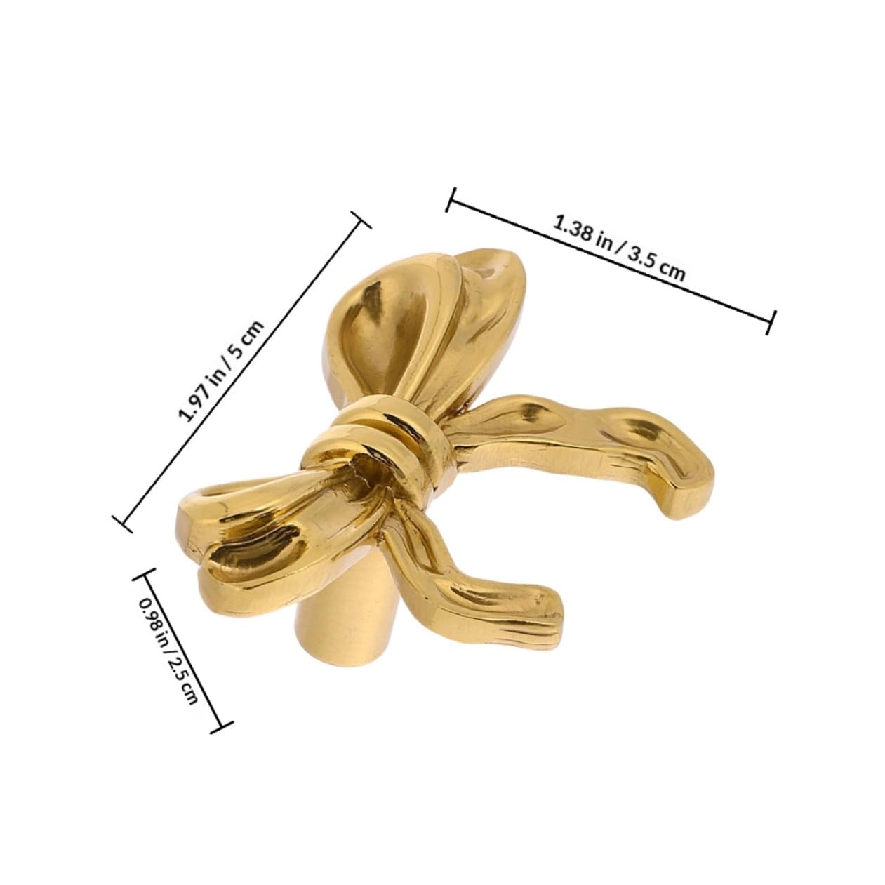 MAGICLULU Pomelli Mobili in Ottone a Forma di Fiocco 4 Pezzi, Design Ergonomico ed Elegante, Manopole Versatili per Cassetti e Armadi in Cucina e Camera