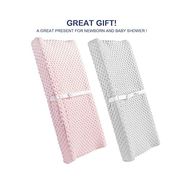 SNUNGPHIR Changing Pad Cover, AceMommy Ultra Soft Minky Dots Plush Changing Table Covers Breathable Changing Table… – Bild 8
