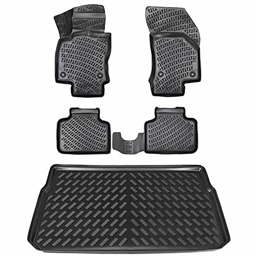 Tapis De Coffre Caoutchouc Pour Skoda Karoq (2017+) - Antidérapant, Lavable - Noir