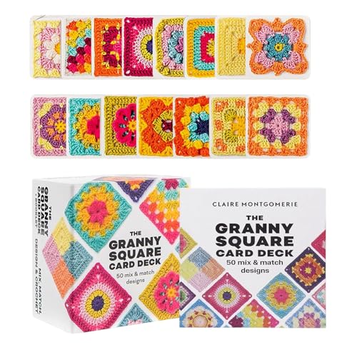 PcvGef Granny-Square-Häkelkarten 50 kreative Häkelvorlagen für DIY-Projekte perfekt für Handarbeitsliebhaber und besondere Anlässe