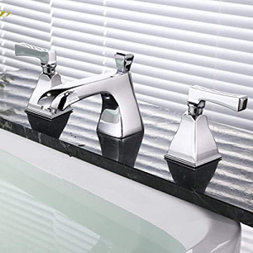 Grifo cascada con doble mando para lavabo y fregadero de cocina QYYZTQY