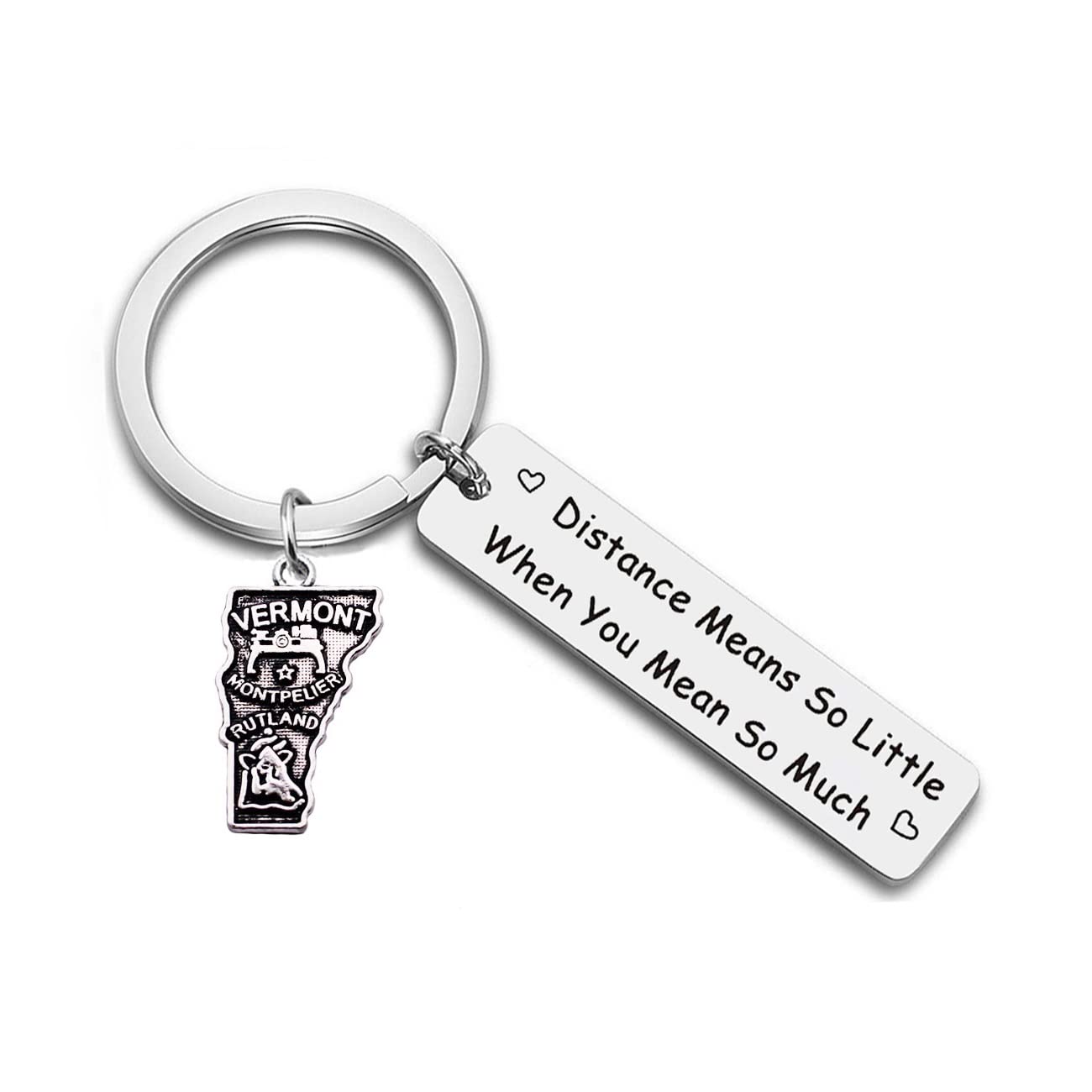 JJTZXLong Distance Gift Distance Means So Little When You Mean So Much State Map keychain for Couples Birthday Gift