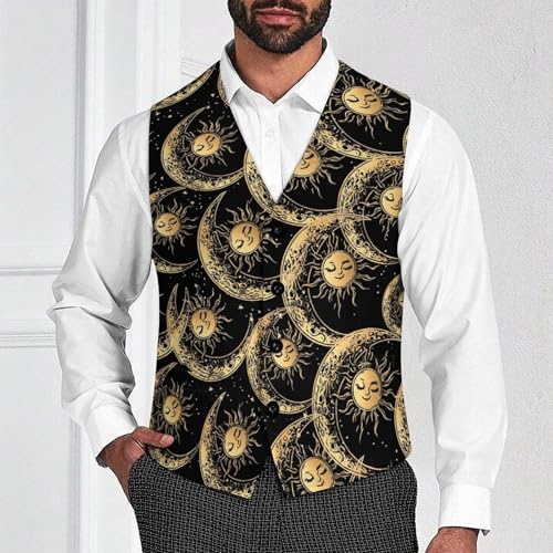 Sun And Moon Trendy Vest Suit for Men V Neck Formal Dress Waistcoat Vests Business Slim Fit4