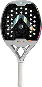 Raquete Beach Tennis Carbono 12K Ultrapro Branca e Prata Alma Genius