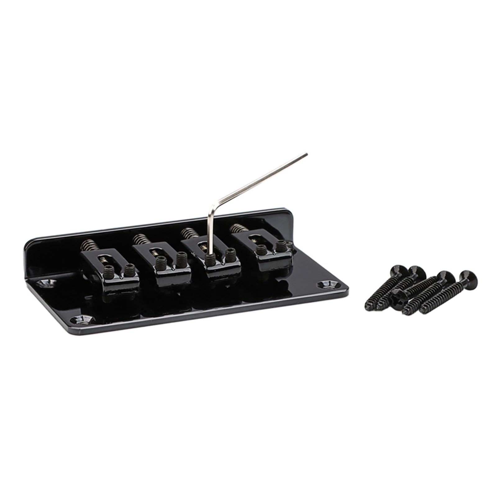 Set Di Ponte Per Basso Elettrico A 4 Corde Con Selle E Fasce Alte - Colore Argento