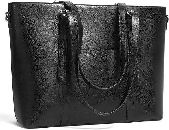 BROMEN Women Briefcase 15.6 inch Laptop Tote Bag Vintage Leather Handbags Shoulder Work Purses