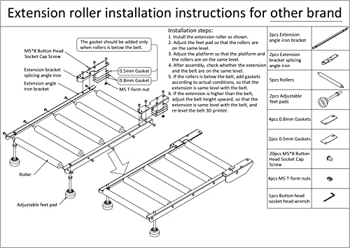 MALYAN Belt Extension Roller Splice Bracket Set
