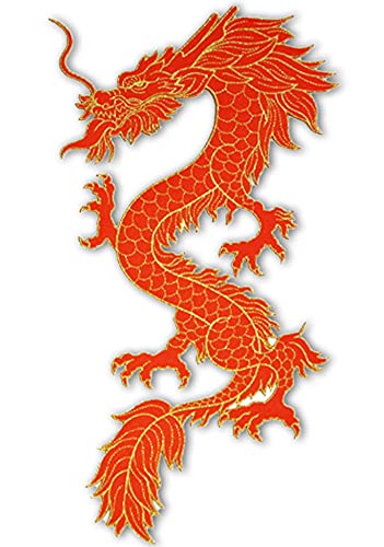 Amazon.co.jp: 大きな刺繍 アイロンワッペン【昇り竜】龍 ドラゴン