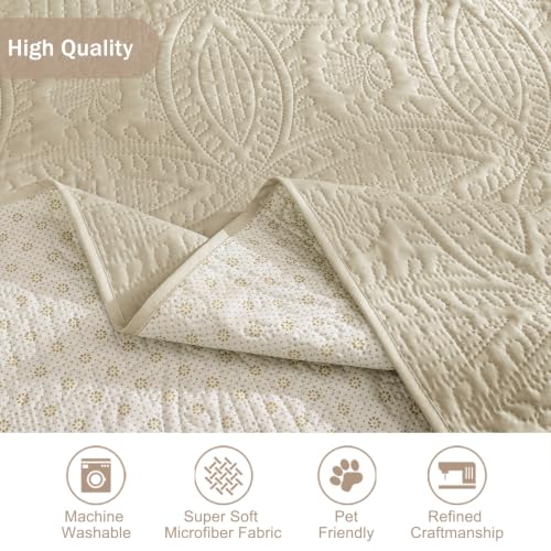 Image of Quilted Grand Sofa Covers Washable, Couch Cover for Grand Sofa, Soft Cozy Couch Protector for 4 Cushion Couch, Oversized Grand Sofa Slipcovers Water-Repellent (Grand Sofa 88 inch, Camel)
