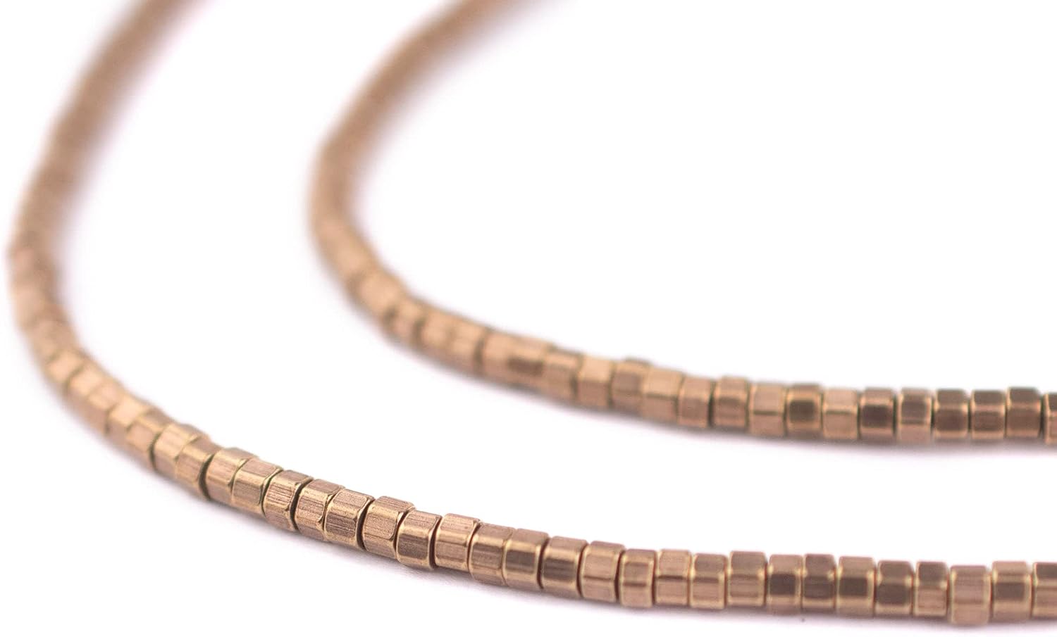 The Bead Chest Antique Brass Prism Heishi Beads (3mm)