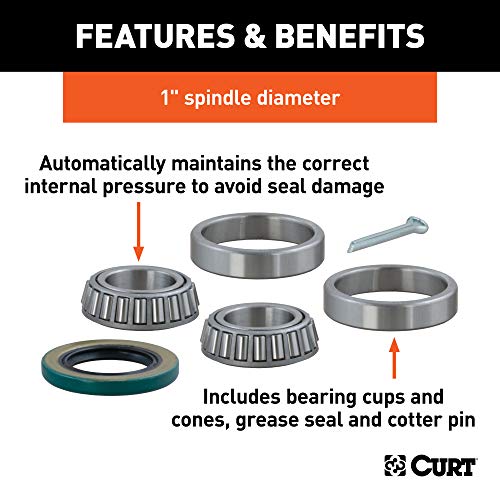 Curt 23210 Replacement Trailer Wheel Bearing Kit, 1-Inch Inside Diameter #TOP2
