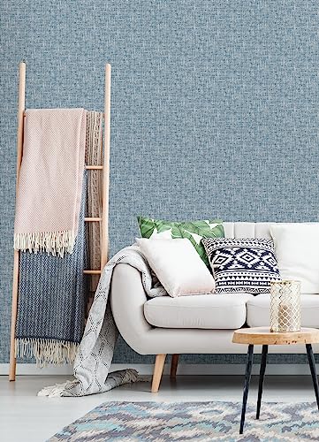 NuWallpaper Navy Poplin Texture Peel & Stick Wallpaper NU2918, 1, 52.1 x 548.6 cm - Image 4