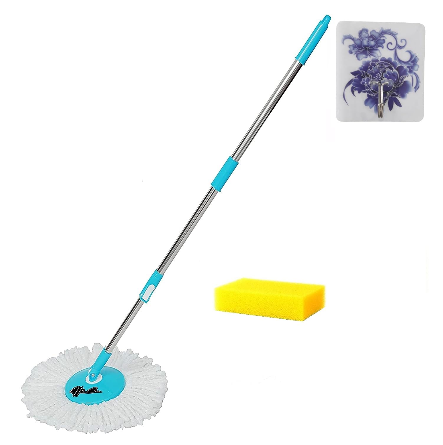 Hill Clean Spin Mop Spares Set Adjustable Rapid-Change Handle for Industrial Household Floor Cleaning E-Elite, Classic, Ace Mops.DG