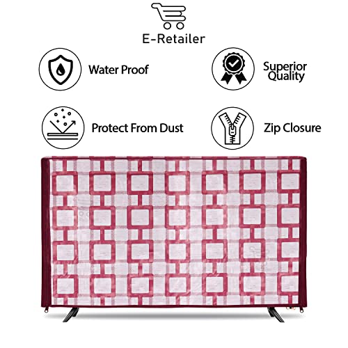Image of Transparent LCD /LED T.V Protector Cover with Zipper Enclosure for 26 Inch Suitable for All Major Brand & Model (Color-Red, Size-25.5.3x17 Inches)