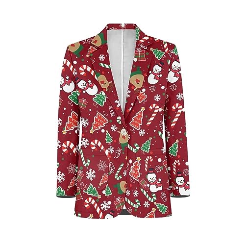 Men's Slim Fit Blazer Jackets Suit One Button Long Sleeve Blazer