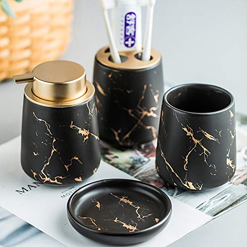 Set Accessori Bagno in Ceramica 4 Pezzi, Set di 4
