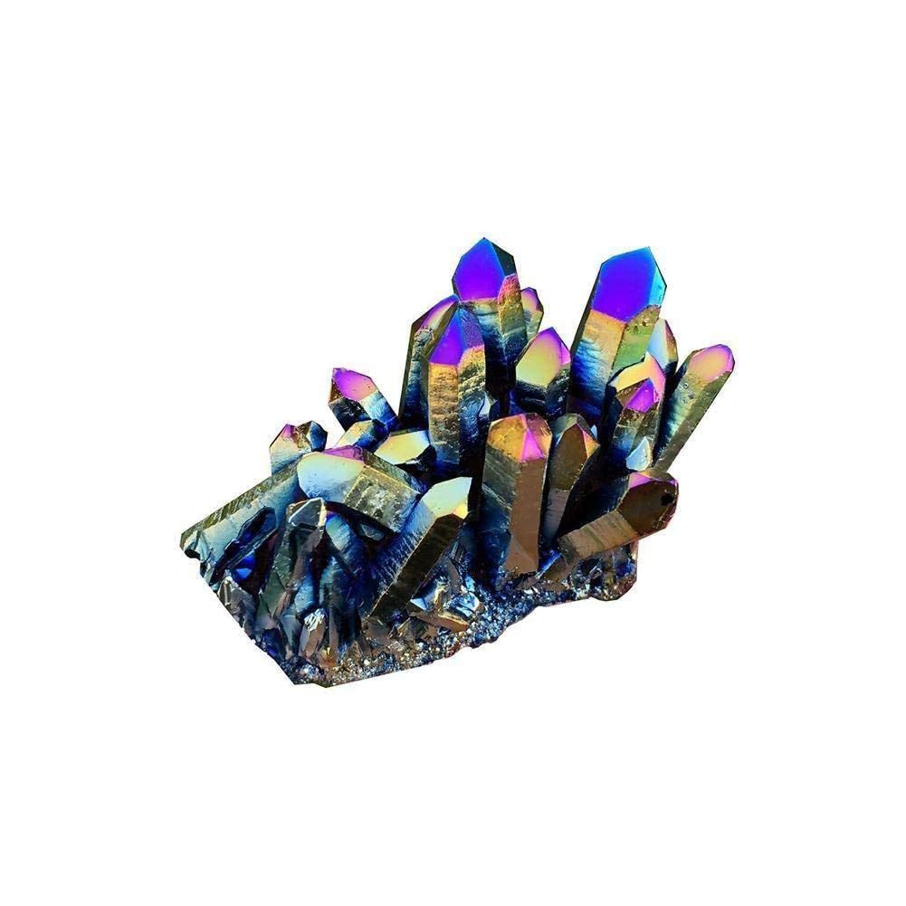 Precioso ángel arcoíris Aura Crazy Amethyst Clusters Natural cuarzo cristal áspero Lealing piedra para niños regalos