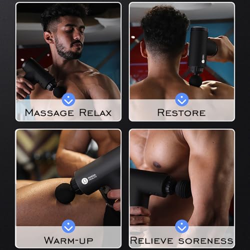 Massage Gun for Deep Tissue, Back Neck Muscle Relief, Percussion Massager for Athletes, Body Back Muscle Massager with 4 Massages Heads & Silent Brushless Motor - Image 6