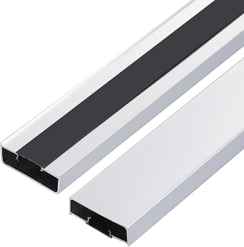 Miniatura 8 de ATNEDCVH Perfiles de decoración de tira de borde en forma de U de aleación de aluminio con base, canal de cubierta de cable de canaleta de cable de