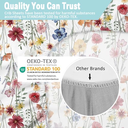 Image of Little Grape Land Bassinet Sheets 4 Pack, 33 inch x 18 inch Fitted Bassinet Sheets Up to 4 inch Deep Pocket, Ultra Soft Baby Bassinet Fitted Sheets for Bassinet Mattress, Butterfly Meadow