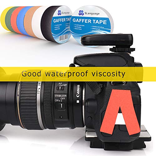 Image of SLanguage Professional Grade Black Gaffer Tape, 2 Inch X 30 Yards, Residue Free,Easy to Tear Pro Gaff Tape for Photographers, Film, Television Production and Industrial Staging Work