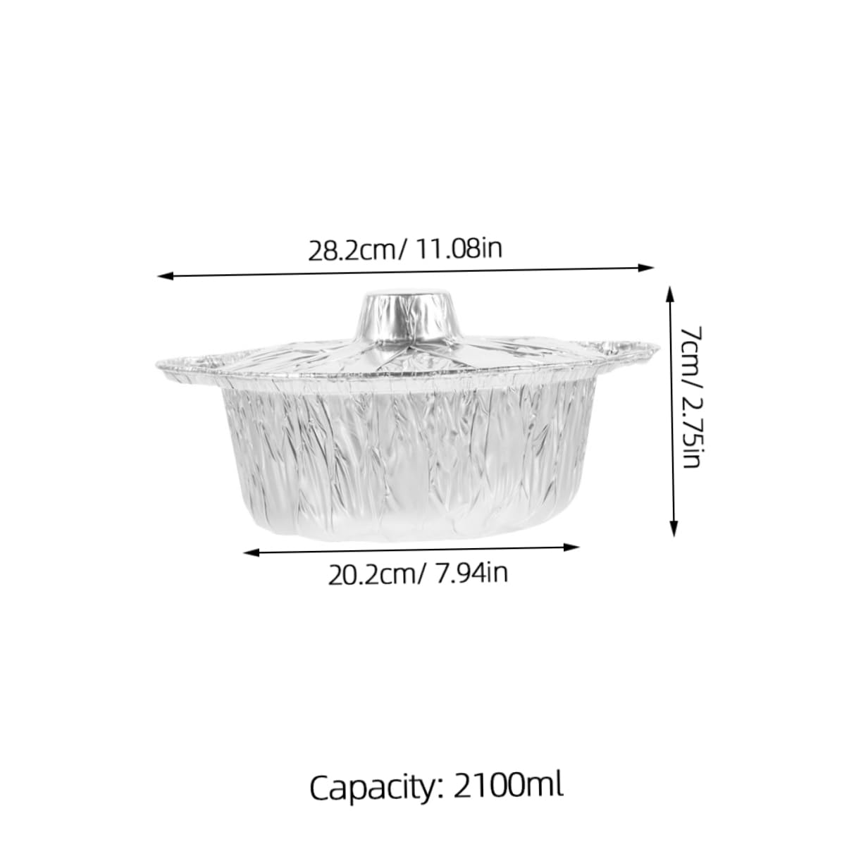 SOLUSTRE 2Pcs Foil Pots Round Cookware for High Temperature Cooking Baking and Roasting for Bbqs Picnics and Outdoor Activities Capacity
