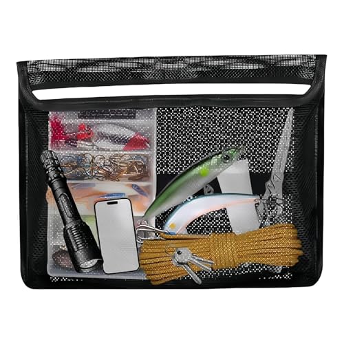 Pochette de rangement pour pont de bateau et grand sac en filet adhésif