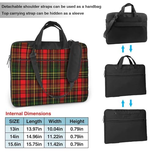 Maletín portátil impermeable Tartan rojo y verde 15.6" miniatura 4
