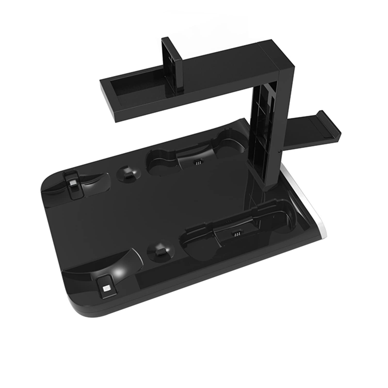 Stazione di ricarica per controller PS VR2/PS5, base per dock di ricarica a 4 maniglie con indicatore luminoso, supporto verticale per cuffie PSVR2 e controller