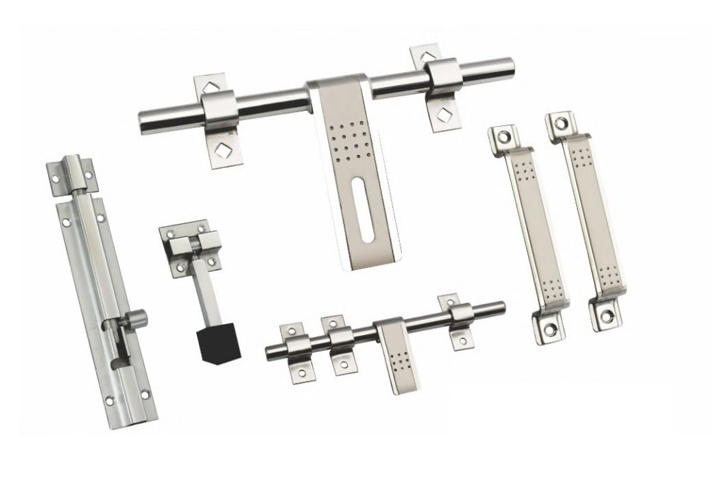 RAB Door Kit 10" Inch Stainless Steel,(1-Aldrop, 1-Latch, 2-Handle, 1-Tower Bolt, 1-Door Stopper, Code:- KIT 10"inch DOT-3MM 16MM ROD) (B08LQMMB6S) Amazon Price History, Amazon Price Tracker
