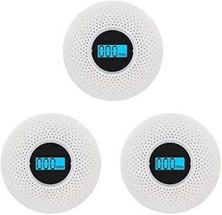 Smoke and Carbon Monoxide Detector Combo - with Voice Warning and LCD Display CO Smoke Alarm Detector(Not Included AA Battery)- 3 Pack