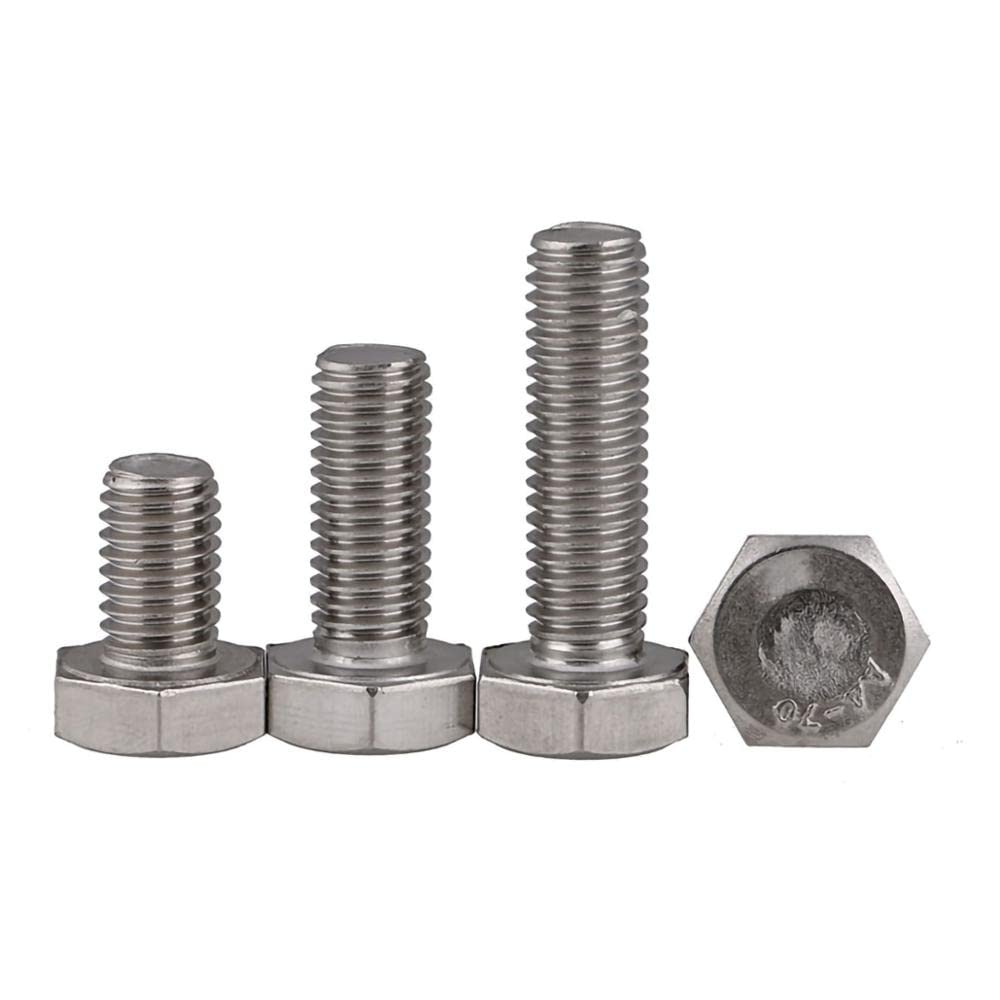 Tornillos de cabeza hexagonal externa M3-M12 933 316 de acero inoxidable marino con rosca completa, pernos hexagonales de rosca completa, longitud de 8 a 200 mm (160 mm, M10 (1 unidad)