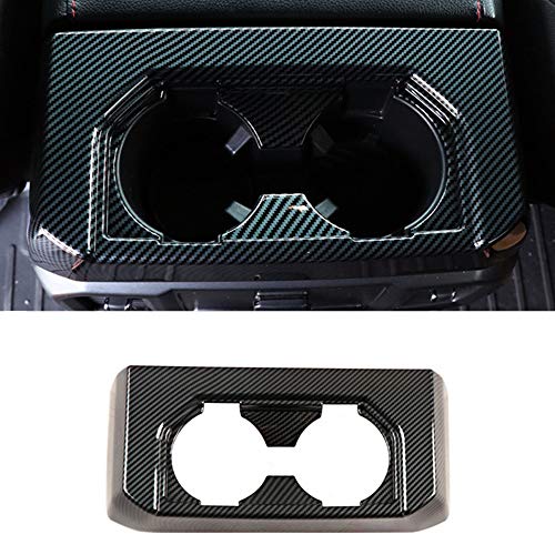 (Not fit 2020 XLT Sport) for F-150 F150 2015-2020 Rear Cup Holder Decorative Trim Cover Interior Accessories ABS Carbon Fiber Grain