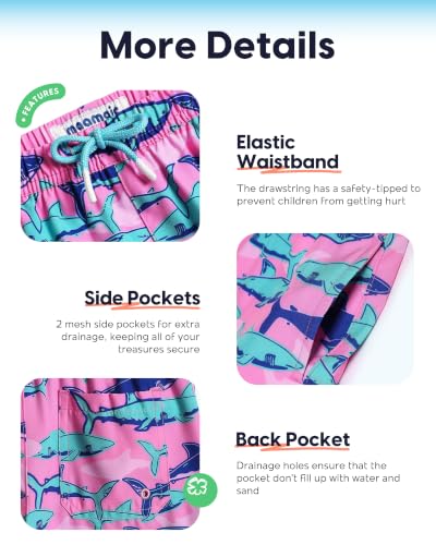 Image of maamgic Boys Swim Trunks with Compression Liner Toddler Stretch Swim Shorts