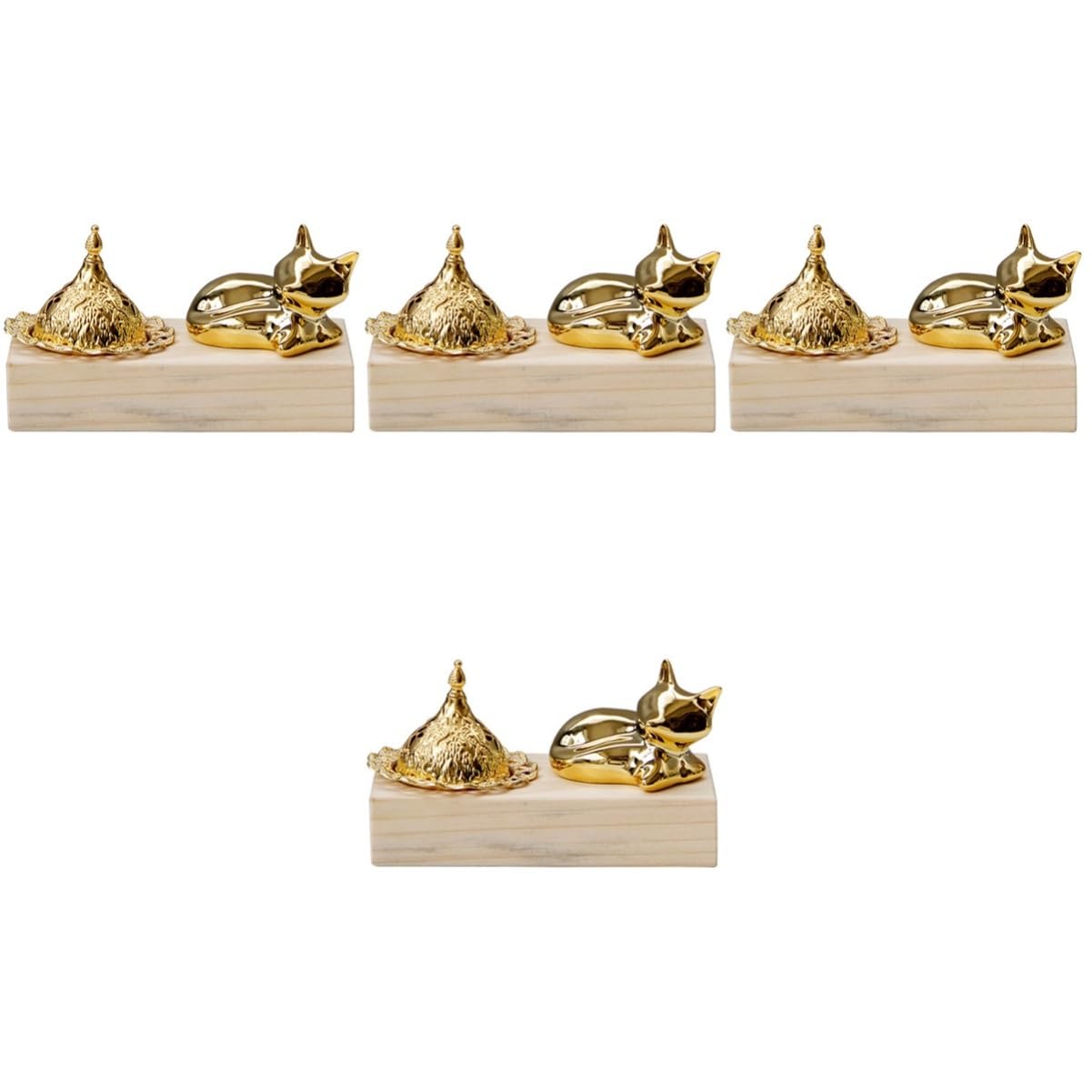Gatuida 4 Sätze Aromatischer Holz und Metall Räuchergefäß für Zuhause Dekorative Censer für Aromatherapie und Meditation für Wohn und Arbeitsräume Kompakte Hochwertige Verarbeitung