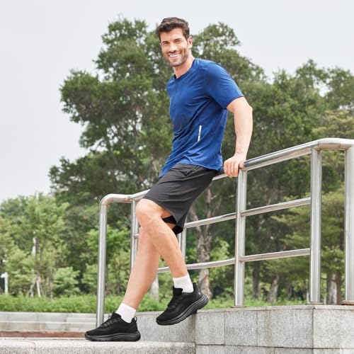 Image of FitVille Men's Walking Shoes Wide Width, Comfortable Orthopedic Sneakers Lightweight Tennis Shoes Gym Workout Sneakers for Plantar Fasciitis - Cloud Wanderer V20