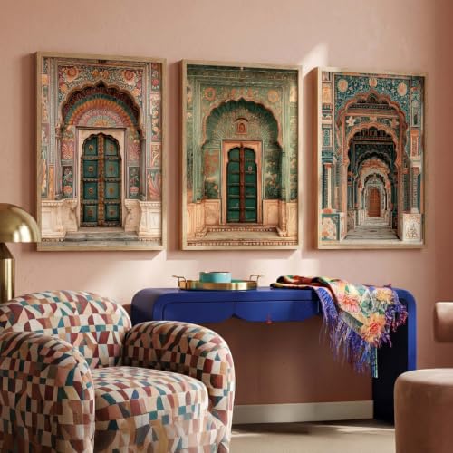 Image of kotart Traditional Indian Wall Art Painting for Living Room | Paintings Frame For Home Decoration | Framed Wall Painting for Home Room Bedroom Office Wall Decor Set of 3 (19X25 inch)