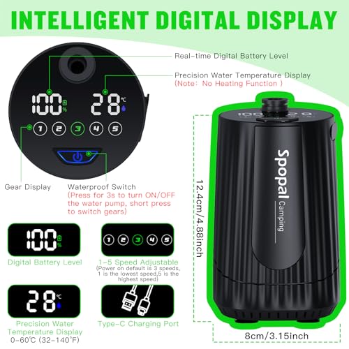 Spopal Ducha Portátil para Camping, [Mejorada] Recargable 10000mAh miniatura 4
