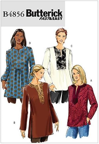 BUTTERICK PATTERNS B4856 Misses' Top and Tunic, Size Y (XSM-SML-MED)