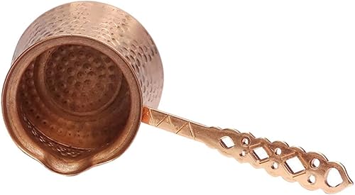 Juego de ollas de café turco vintage de 10.8 fl oz, olla multifunción para té y leche, fabricante de aluminio con cobre