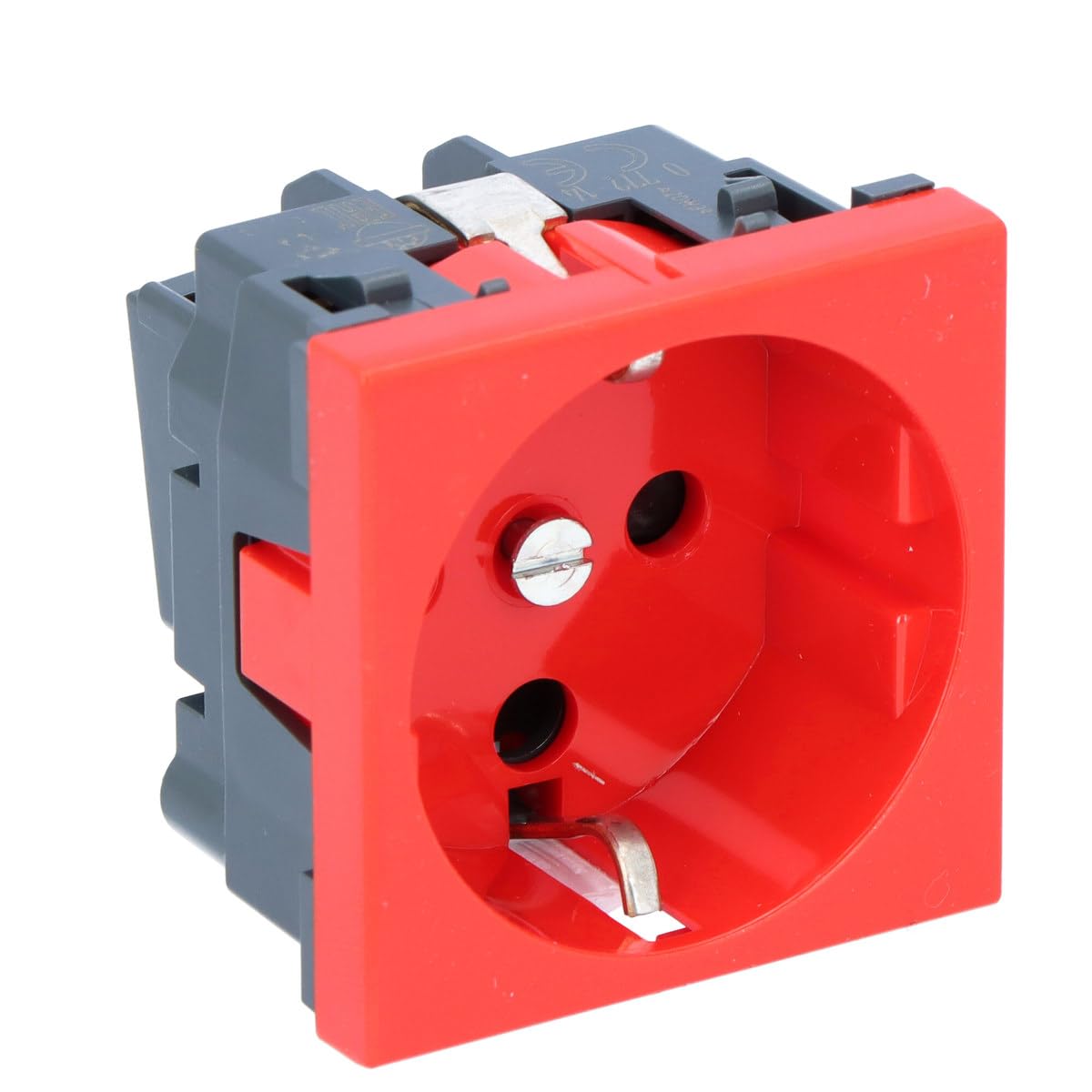 MOSAIC Single socket w/u 16A IP20 SCHUKO with lock /2 modules/ red 077214 /T2UK