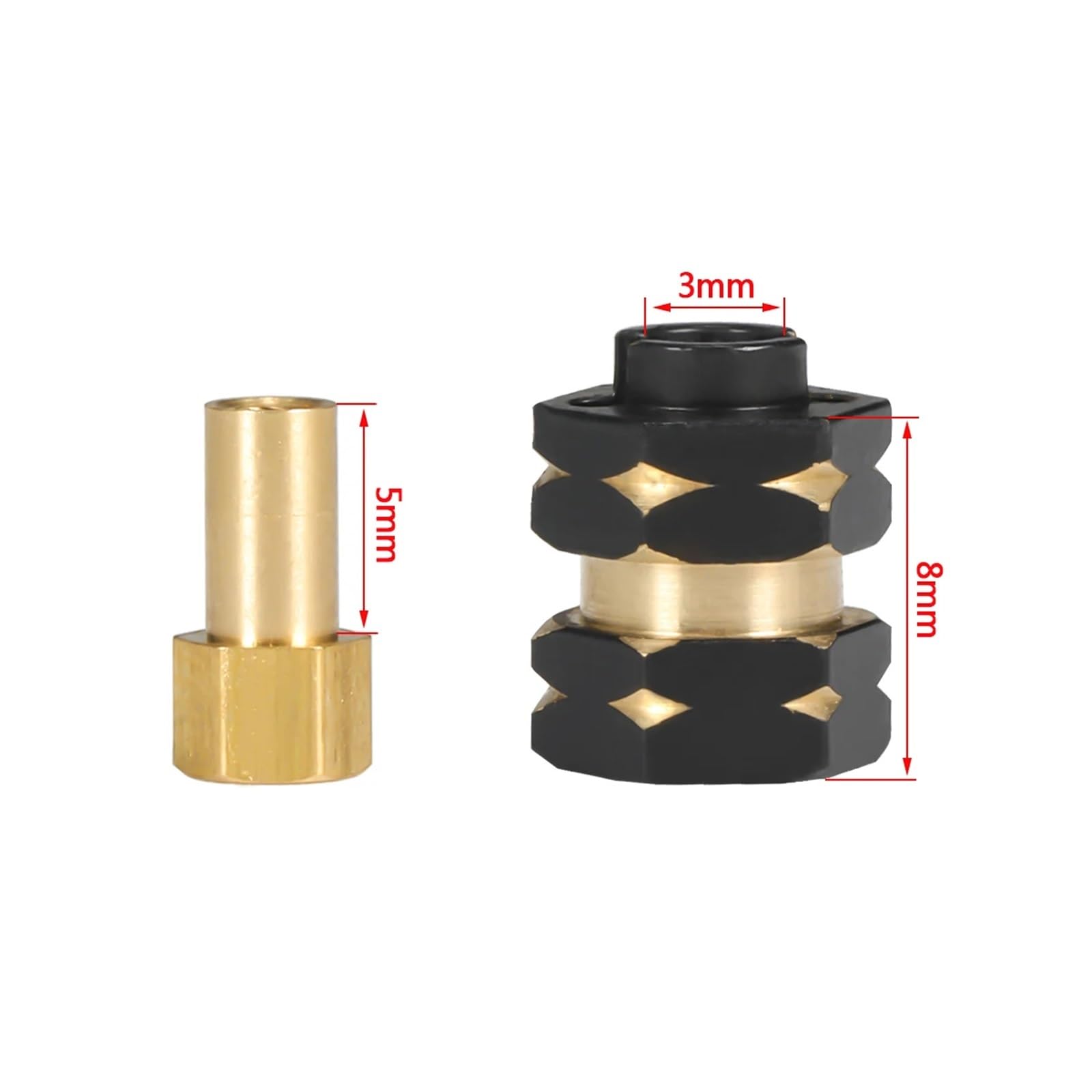 Per Axial Per SCX24 Per Bronco C10 Per Gladiator AX24 1/24 RC Auto Ottone 4 Pezzi 7mm Estensione Mozzo Esagonale Dadi 1.0 Cerchioni Adattatore Rc Decora Accessori