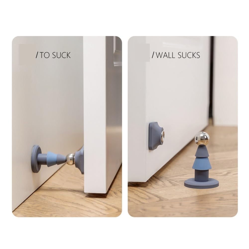 topes para puertas Tope de puerta magnético anticolisión, Hardware suave y silencioso, Tope de puerta magnético for pared for dormitorio y sala de estar suelo(Blu)