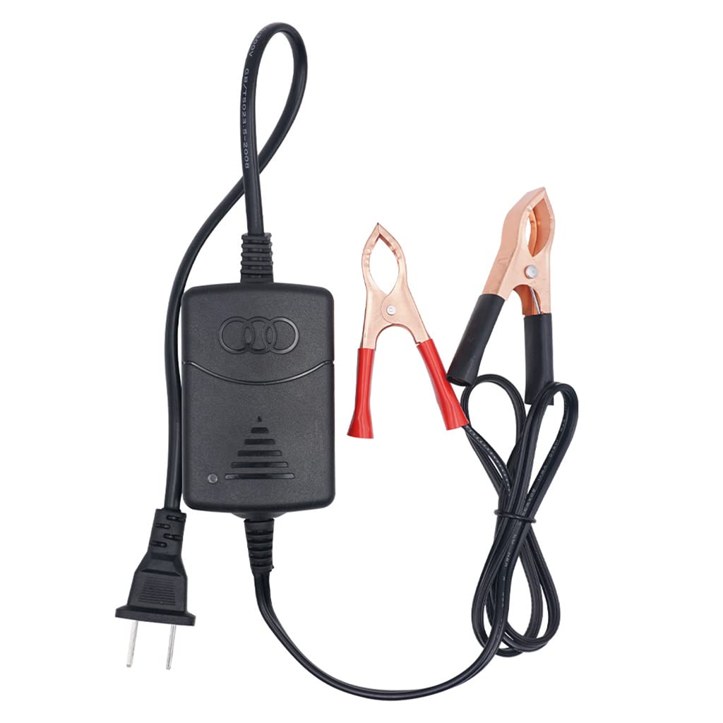 Beikal 12V Sealed Lead Acid Battery Charger, SLA Battery Charger 1300mA with Crocodile Clip, Short Circuit Protection Green