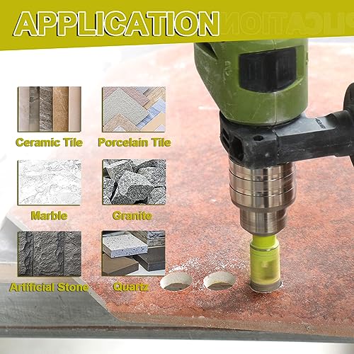 Diamond Core Drill Bits 2pcs - 20mm Diamond Hole Saw with Round Shank for Ceramic Porcelain Tile Marble Granite Quartz SANLEETEK - Image 4