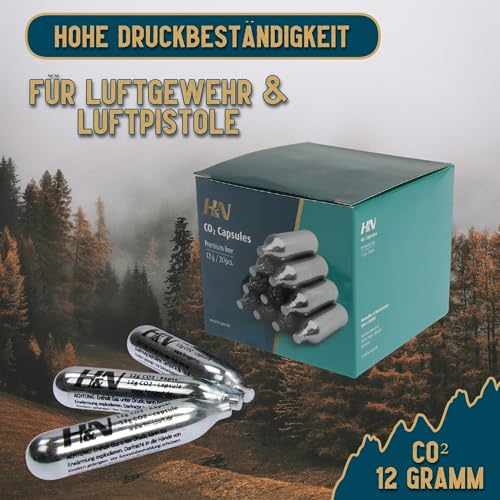 20 x 12g Co2 Kapseln für Airsoft Pistole, Softair, Paintball, Luftpistole oder Luftgewehr - H&N Sport CO2 Patronen Kapsel