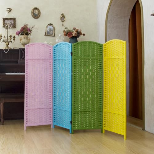 Pawlabay Compact 4 Panel Short Room Divider, 47.2 Inch Tall