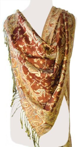 Elegant Reversible Paisley Pashmina Shawl Wrap2